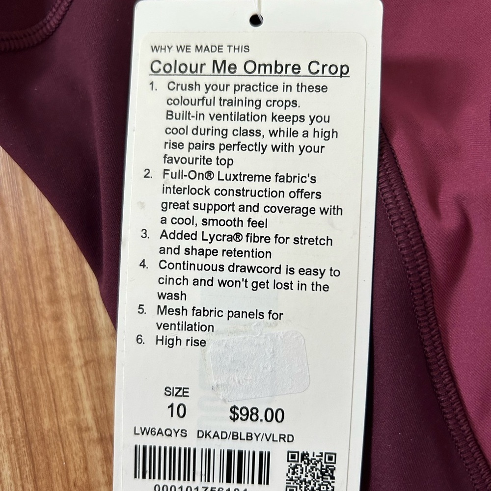 Lululemon Colour Me Ombré Leggings Sz 10 NWT - Picture 4 of 6